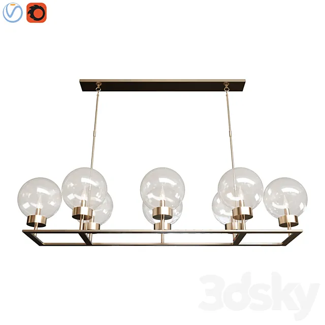 Maisie Glass Globe Chandelier 3D Model