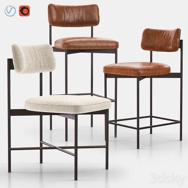 MAISON Dining Chair Bar & Counter Stools 3D Model