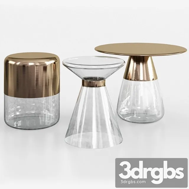 Maisons Du Monde Glass And Gold Metal Side Table 3D Model Free