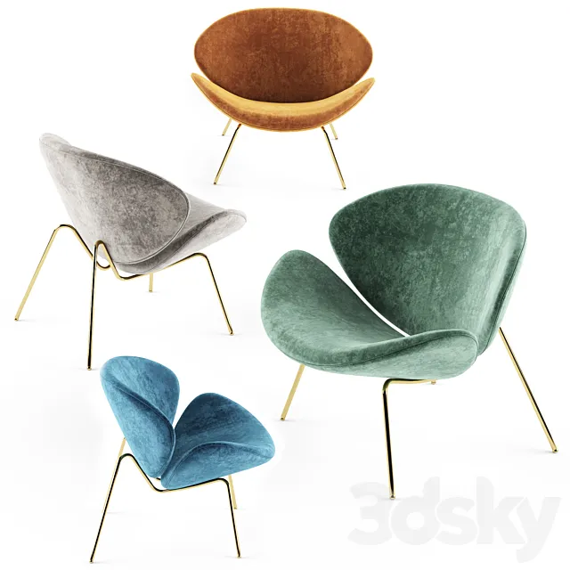 Major velvet armchair 3D Model