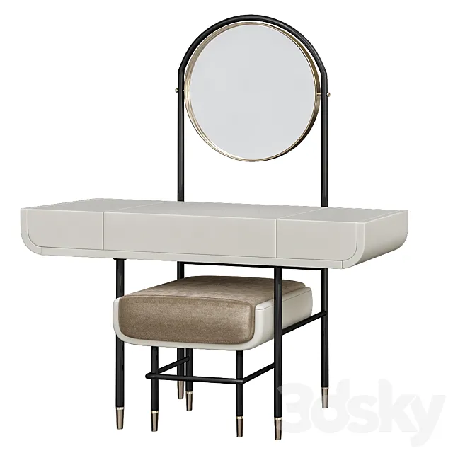 MAKE UP Mirror Work Table with 3D Model