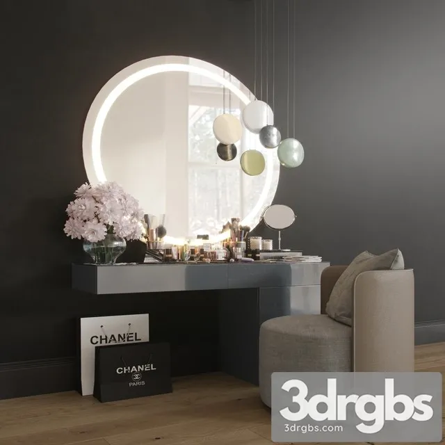MakeUP Dressing Table Decorative Set 02 3D Model Free