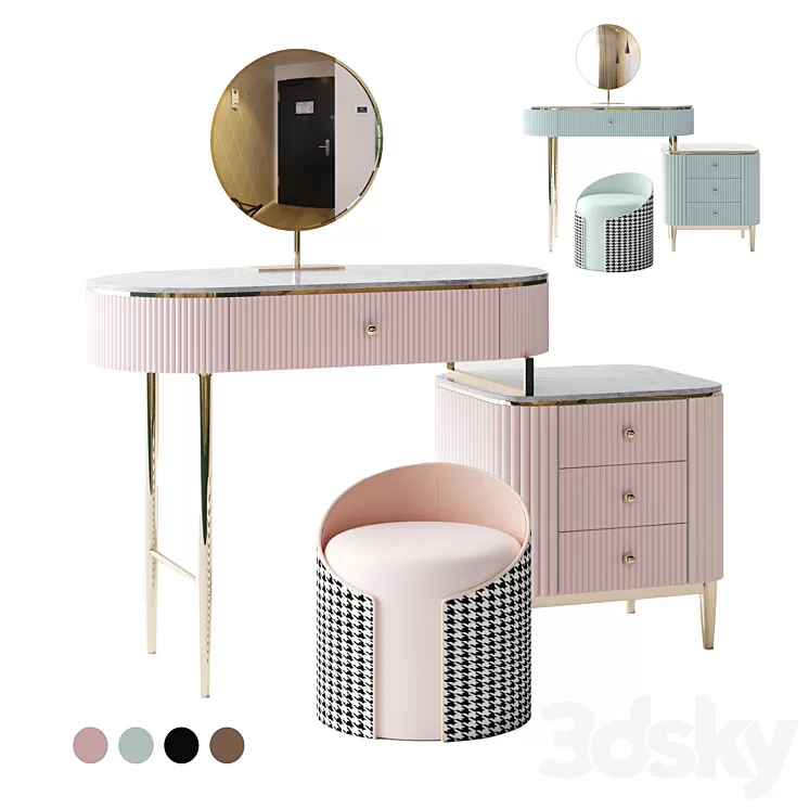 Makeup Vanity Set 3D Model Free