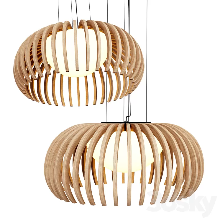 Makris Bollicina Wood Lamps 3D Model Free