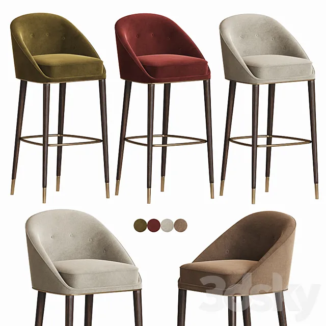 Malay Bar Stool Brabbu 3D Model