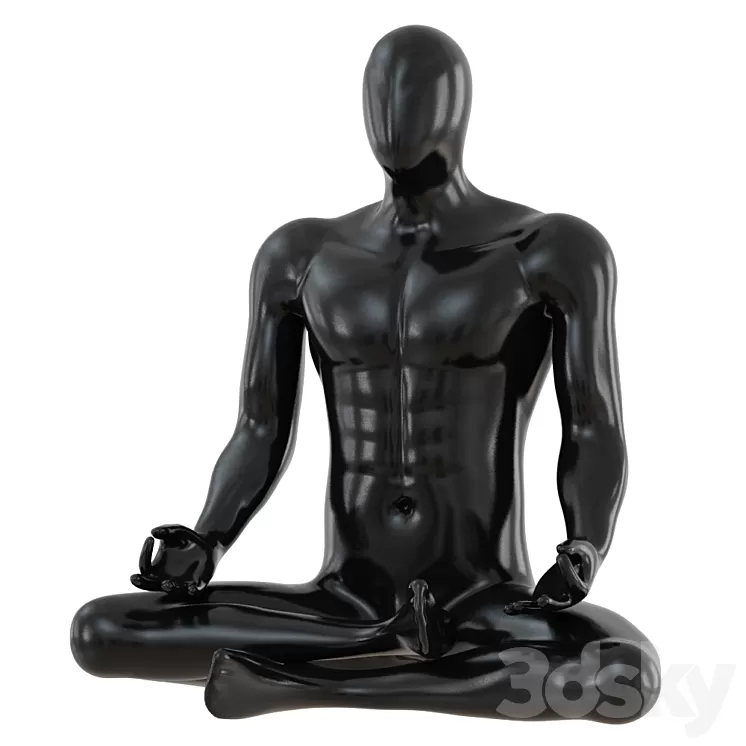 Male abstract mannequin sitting in yoga pose 110 3D Model