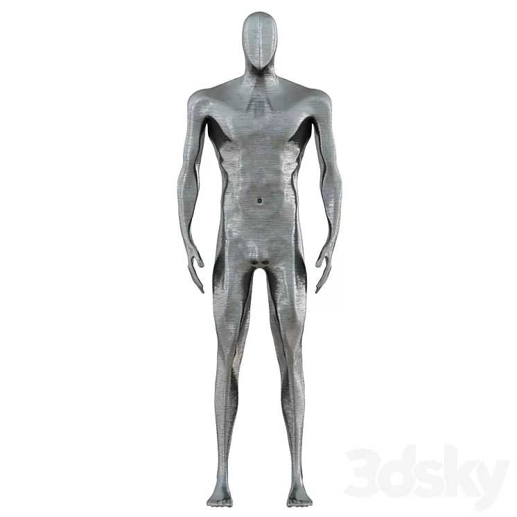 Male figurine made of metal 3D Model Free