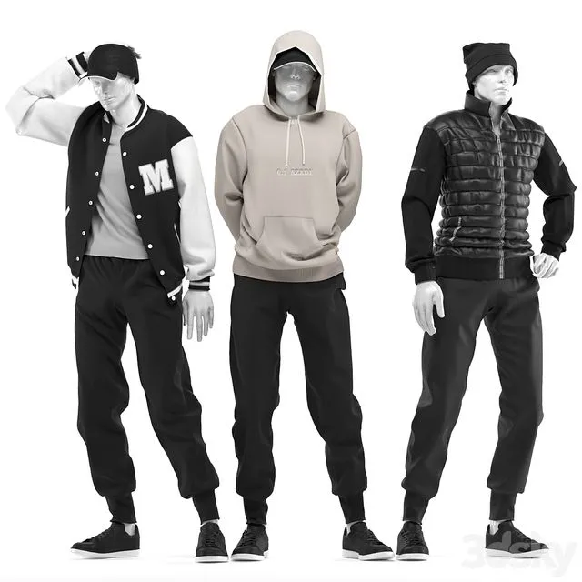 male mannequins with clothes_0.5 3D Model