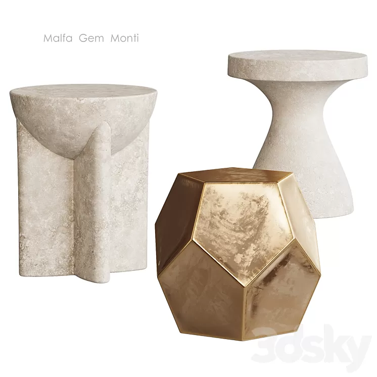 Malfa Gem Monti Gem table West Elm 3D Model
