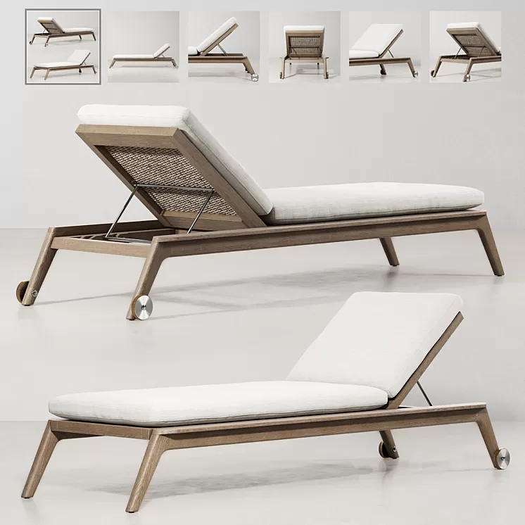 MALTA TEAK CHAISE 3D Model