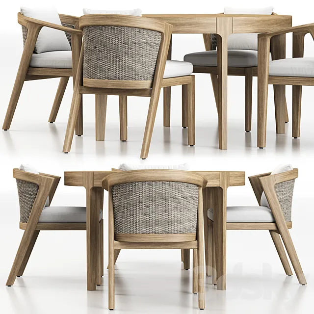 MALTA TEAK DINING SET 3DModel
