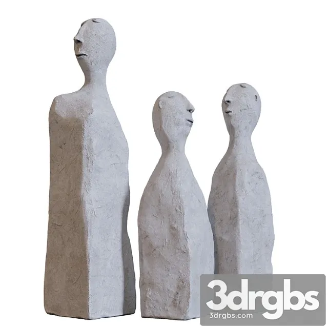 Man Cement Sculpture 3D Model Free