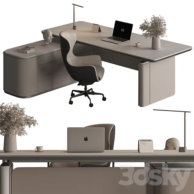 Manager Desk - Office Furniture 693 3D Model