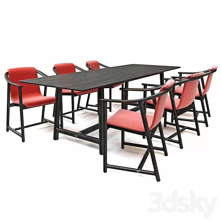 Mandarin_Dining_Set 3D Model