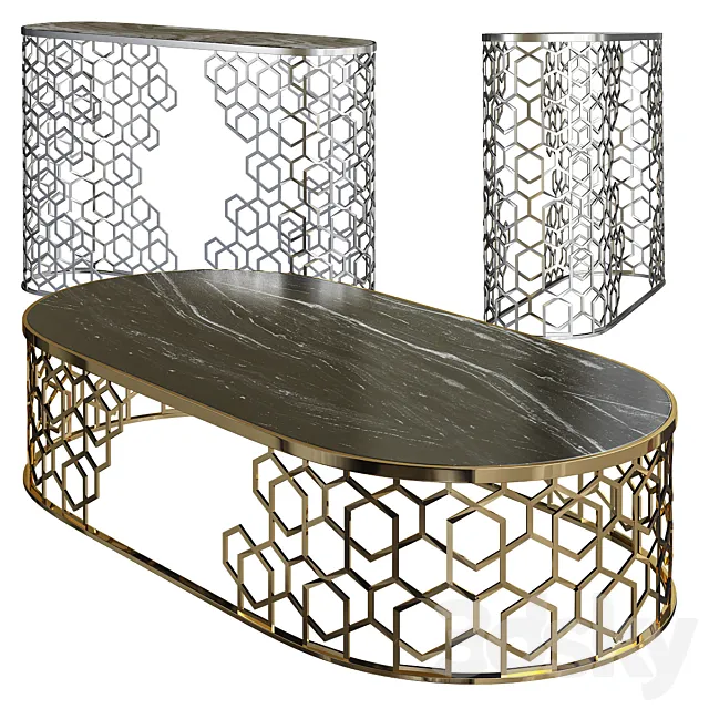Manfred coffee table longhi 3D Model
