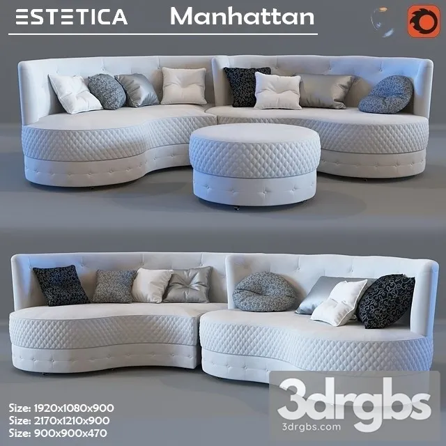 Manhattan Sofa 01 3D Model Free