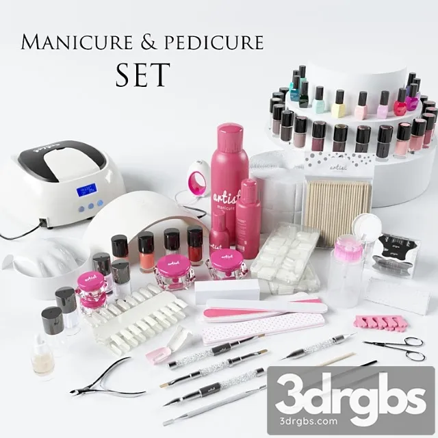 Manicure & pedicure set 3D Model Free
