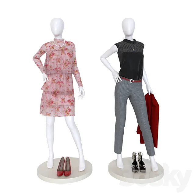 Mannequins with clothes 3DModel