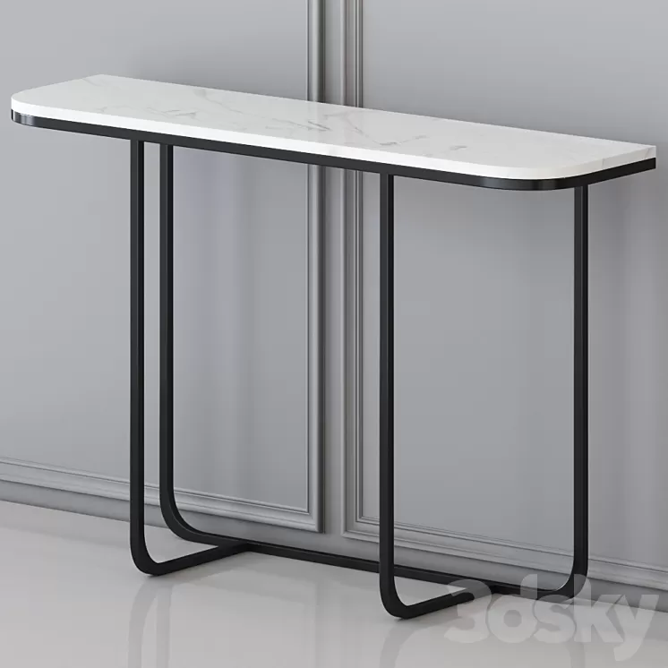 Manor Park black - console table 3D Model