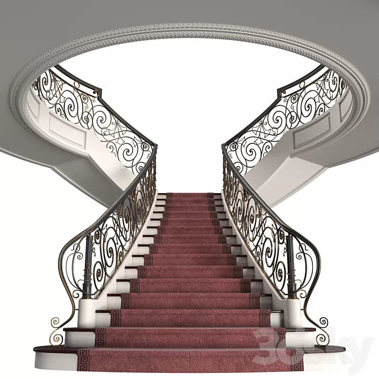 Mansion staircase 3D Model Free