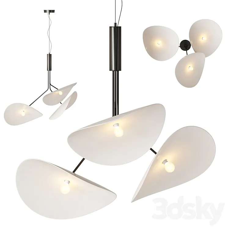 MANTA TRIPLE Pendant Light 3D Model Free