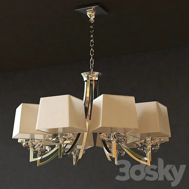 Mantra Akira Pendant Lamp Cromo _ Crema 8L 3D Model