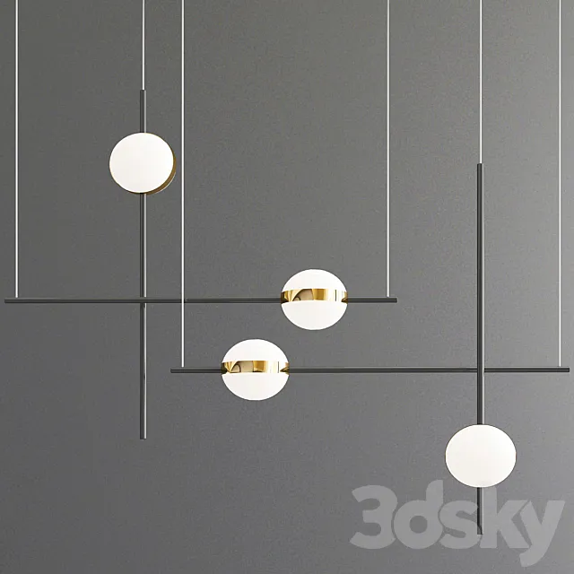 Mantra cuba chandeliers 3D Model
