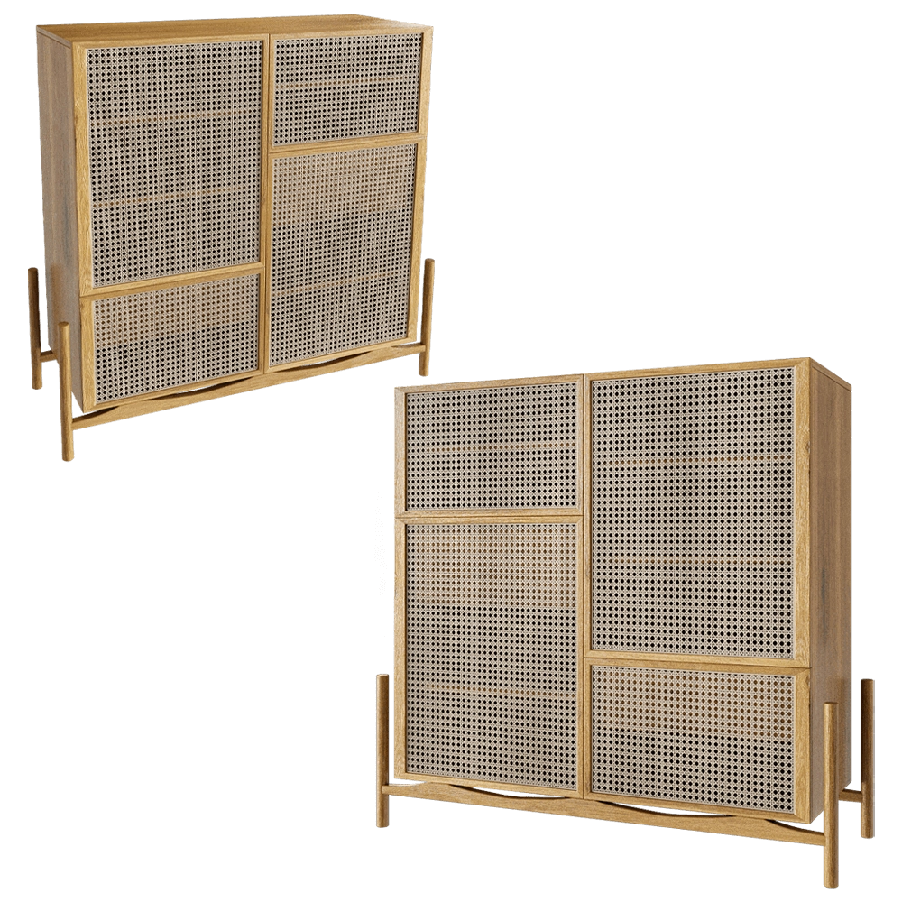 Manual mode - Chest of drawers Rattan 3D Model