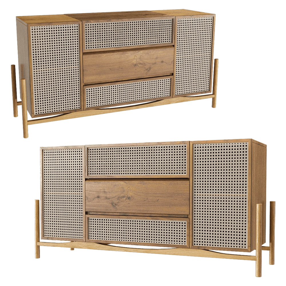 Manual mode - Music cabinet Rattan 3D Model