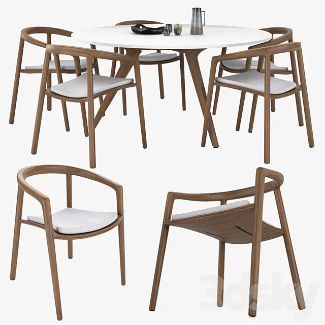 Manutti Solid chair & Torsa Table 3DModel