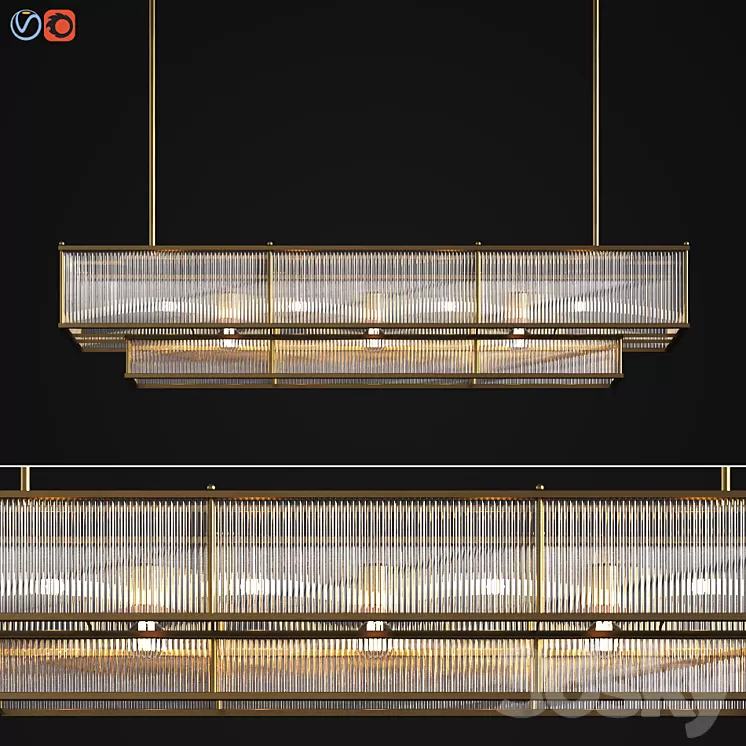 Marais Linear Chandelier 60 3D Model