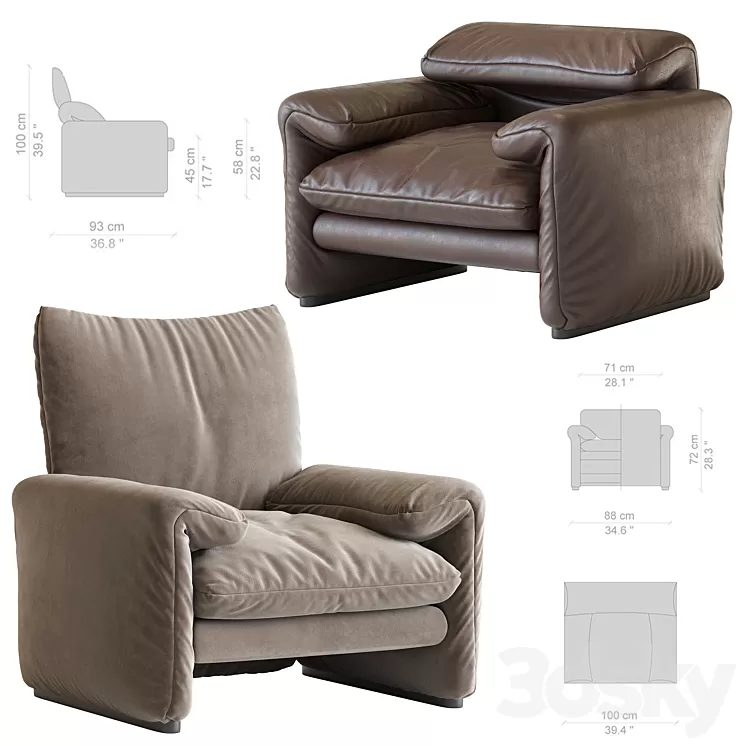 Maralunga Poltrona 3D Model