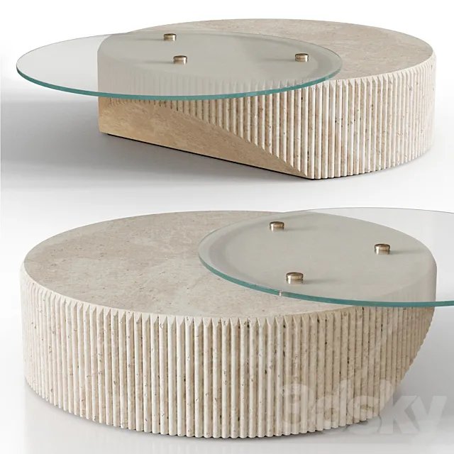Marble and glass coffee table 3DModel
