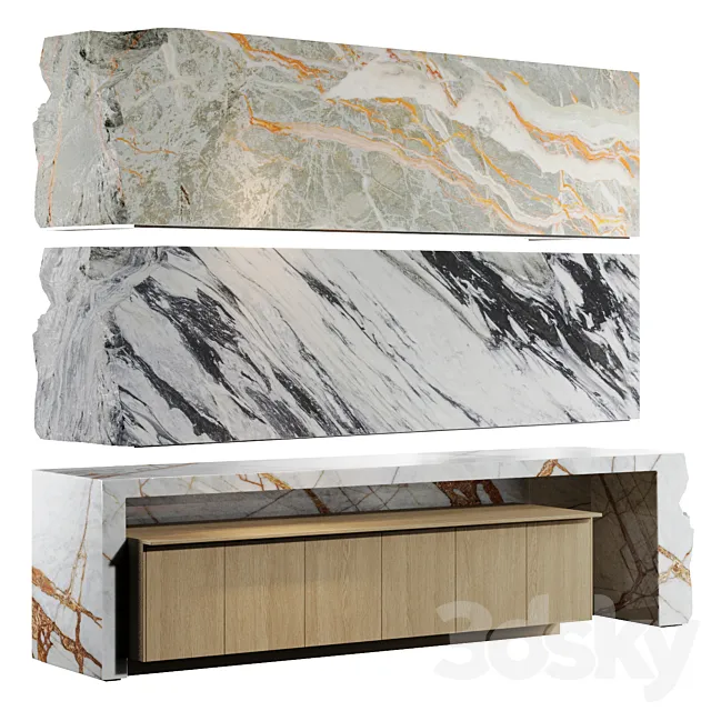 Marble bar 6k textures 3D Model