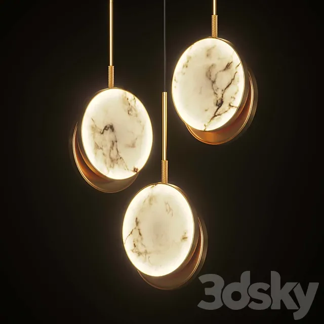 Marble Disc Pendant Lamp Lamar 3D Model