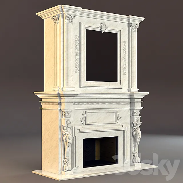 marble fireplace 3DModel