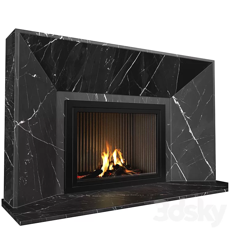 Marble Fireplace in Art Deco style. Marble Fireplace modern ArtDeco 3D Model Free