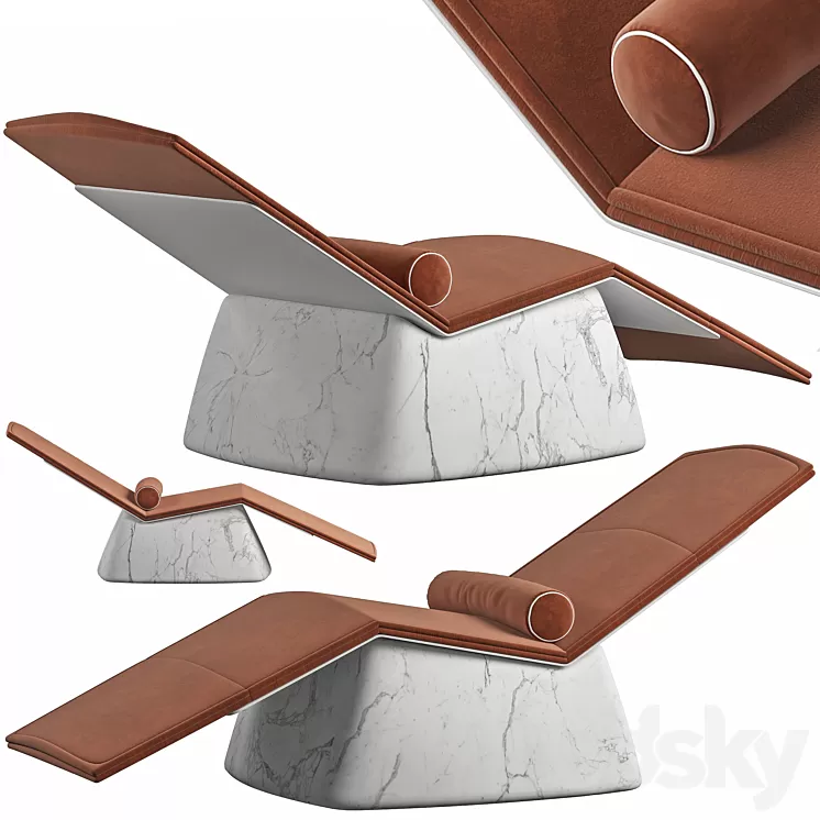 Marble lounge armchair 3D Model