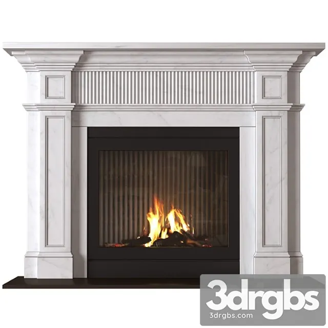 Marble Modern Fireplace in Art Deco Style Marble Fireplace Modern ArtDeco 3D Model Free
