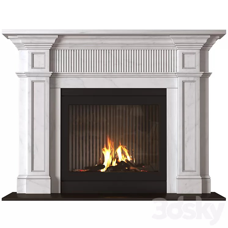 Marble modern Fireplace in Art Deco style. Marble Fireplace modern ArtDeco 3D Model Free