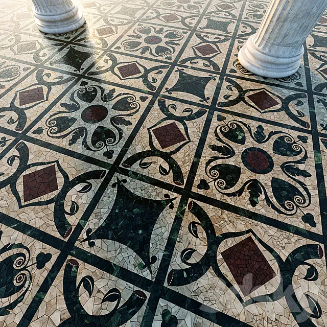 marble mosaic tiles 3D Model