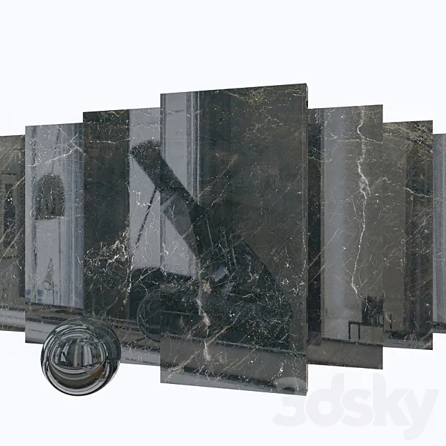Marble Set Carelia Black 3D Model