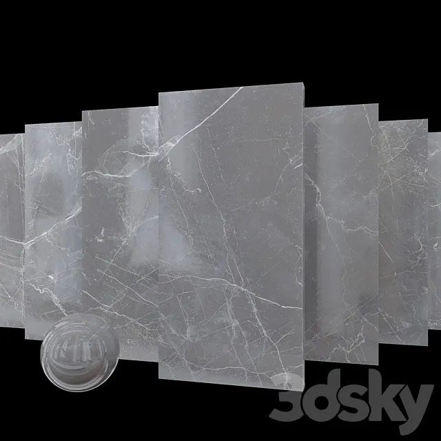 Marble set maison gray 3D Model
