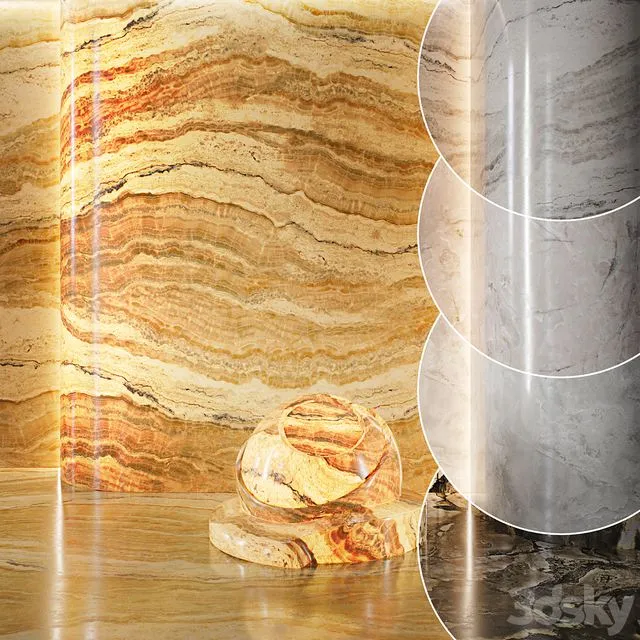 Marble set Onyx (seamless) 14 3D Model
