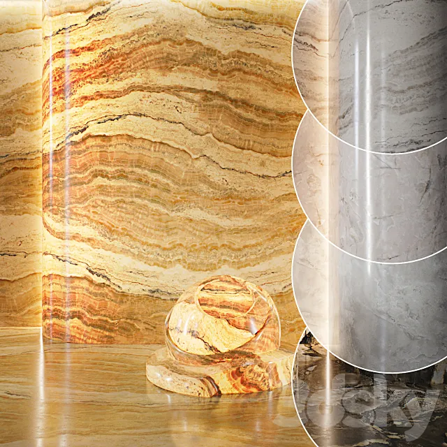 Marble set | Onyx (seamless) | 14 3D Model
