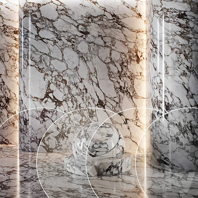 Marble set (seamless) | 13 3D Model