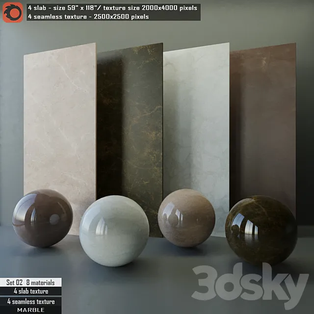 Marble slab & Seamless texture Set 02 Free Download