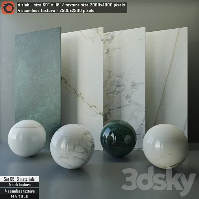 Marble slab & Seamless texture Set 05 Free Download