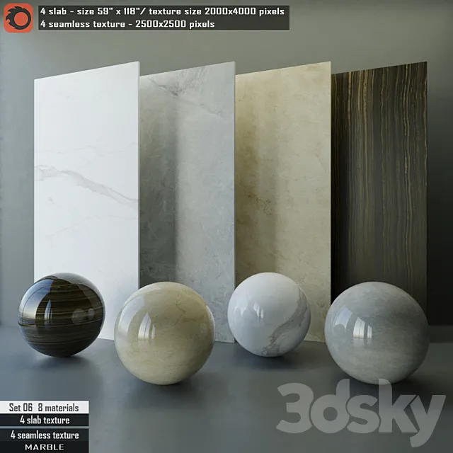 Marble slab & Seamless texture Set 06 Free Download
