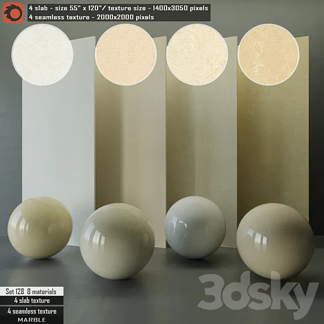 Marble Slab & Seamless texture Set 128 Free Download